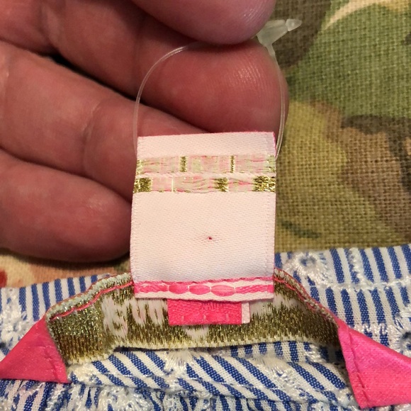 LILLY PULITZER size XLarge Gold LOGO buttons Long Tunic Floral Preppy $228 NEW - Picture 9 of 16